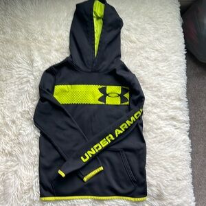 Under Armour Boys black and neon yellow hoodie